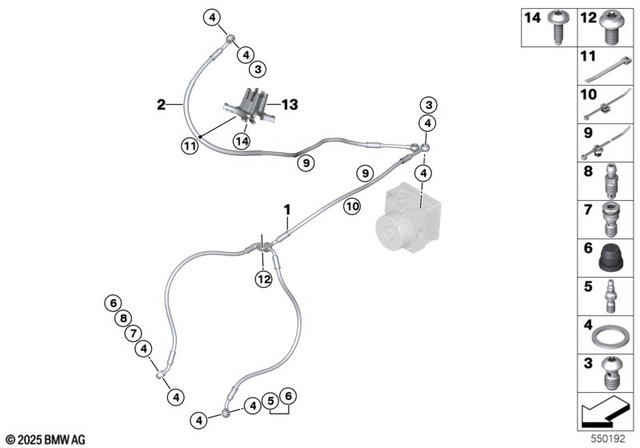 34327108251 - Brakes: Brake Line Brake Circuit Front -  for BMW-Motorrad Image