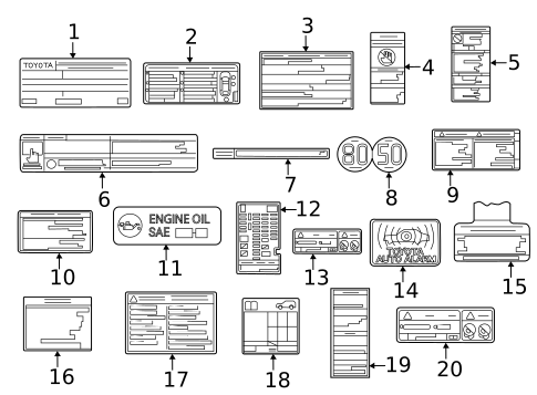 Labels for 2022 Toyota Sienna #0