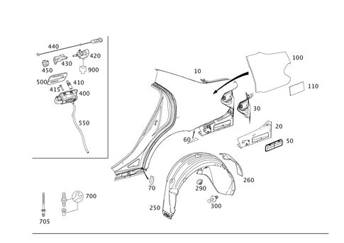 Rear Fender for 2009 Mercedes-Benz E63 AMG #0