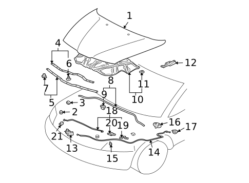 Hood & Components for 2007 Mitsubishi Endeavor #0