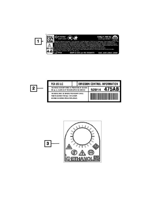 68494653AA - Labels: Washer Fluid Label for Mopar Image