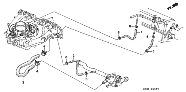Water Hose (SOHC) for 1997 Honda Civic #0