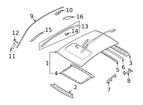 Exterior Trim - Roof for 2014 INFINITI QX50 #0