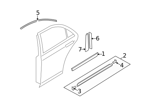 Exterior Trim - Rear Door for 2006 Mazda 5 #0