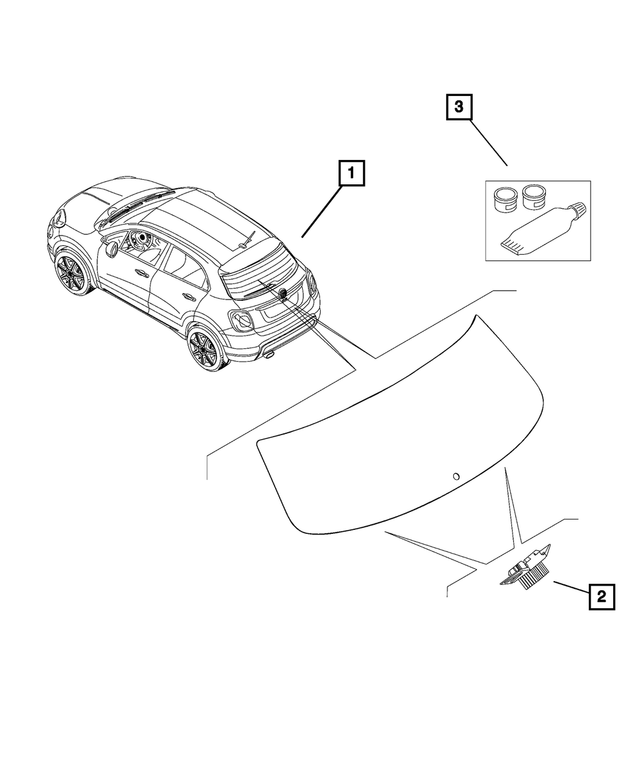68439391AA - Glass: Liftgate Glass for Mopar Image