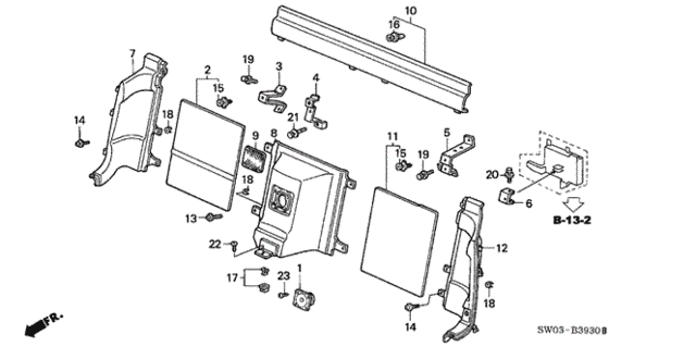 Rear Bulkhead Lining for 2001 Acura NSX #0