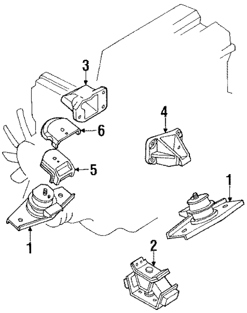 Engine & Trans Mounting for 1991 Toyota Cressida #0