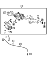 HFV00516AC - Rear Axle; Corporate 235 MM; Differential and Drive Line: Fuel And Vapor Hose for Chrysler: Aspen, PT Cruiser, Sebring | Dodge: Dakota, Durango, Neon, Nitro, Ram 1500, Ram 2500, Ram 3500, Stratus | Jeep: Cherokee, Commander, Grand Cherokee, Liberty, Wrangler | Ram: 1500, 2500, 3500, Dakota Image