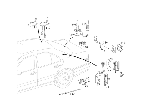 Antenna for 1998 Mercedes-Benz E430 #3