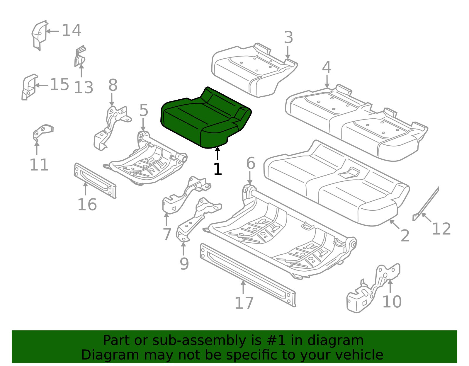 2024 2025 Ford F 150 Lightning Cover Assembly Rear Seat Cushion RL3Z 2024-2025-ford-f-150-lightning-cover-assembly-rear-seat-cushion-rl3z