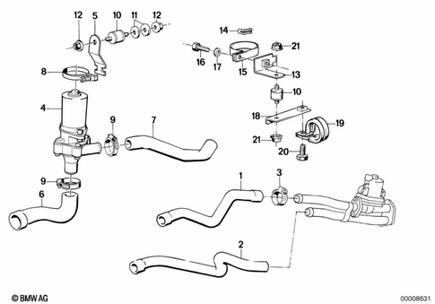 Water Pump, Valve, Hoses for 1992 BMW 318i #0