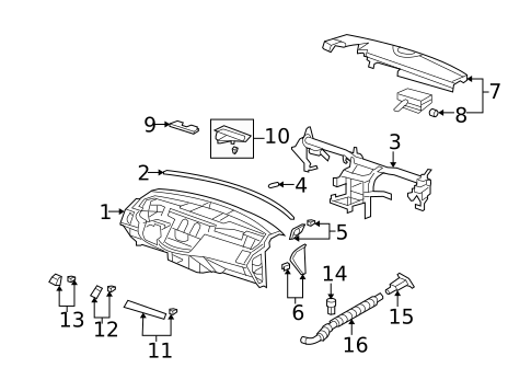 Instrument Panel for 2011 Acura RDX #0