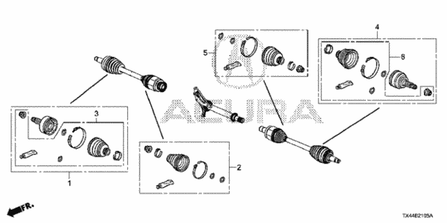Driveshaft Set Short Parts for 2013 Acura RDX #0