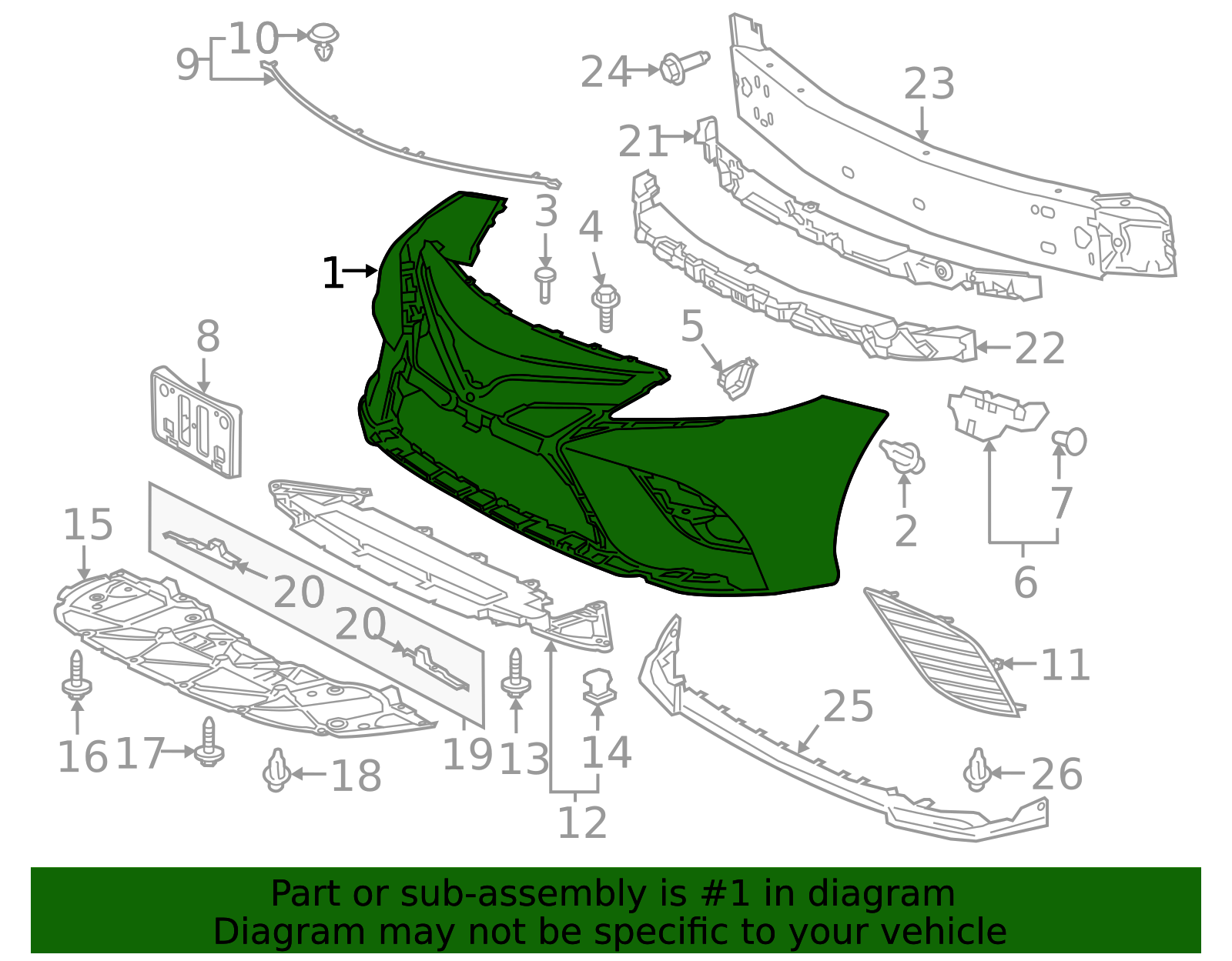 OEM 2020-2024 Toyota Camry Cover Front Bumper L C Part # 52119-0X952 ...