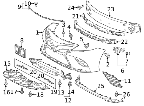 Bumper & Components - Front for 2020 Toyota Camry #0