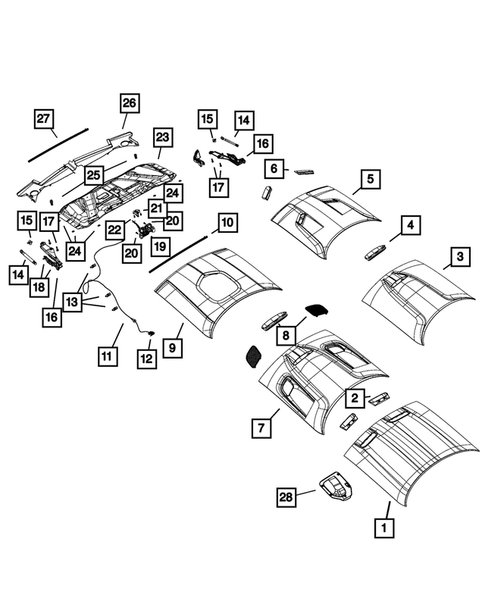Hood and Hood Release for 2022 Dodge Challenger #0