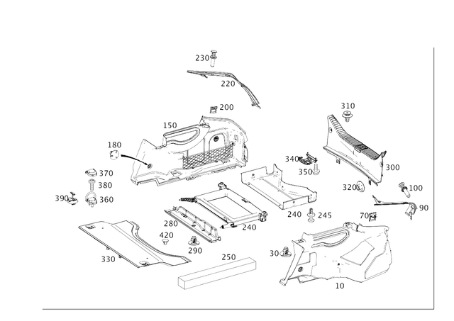 2186900341 - Covering and Lining: Trim, Load Compartment for Mercedes-Benz: CLS400, CLS550, CLS63 AMG, CLS63 AMG S Image image
