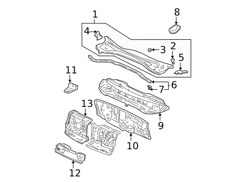 Cowl for 2006 Acura MDX #0