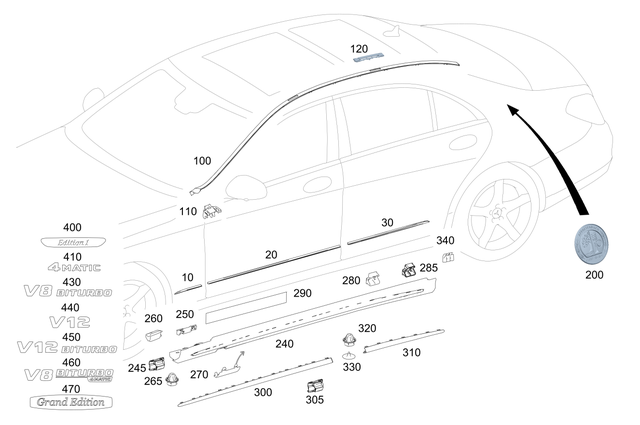 2227501100 - : Roof Flap for Mercedes-Benz Image