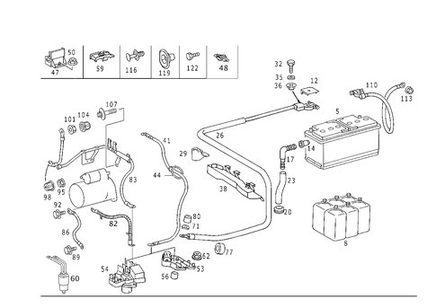 Battery, Starter/Alternator Cable for 2003 Mercedes-Benz CLK 430 #0
