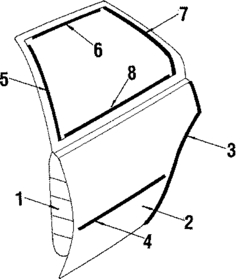 Door & Components for 1987 Chevrolet Cavalier #1