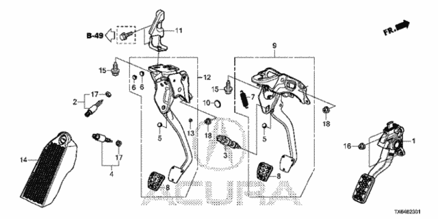 Pedal (2) for 2017 Acura ILX #0