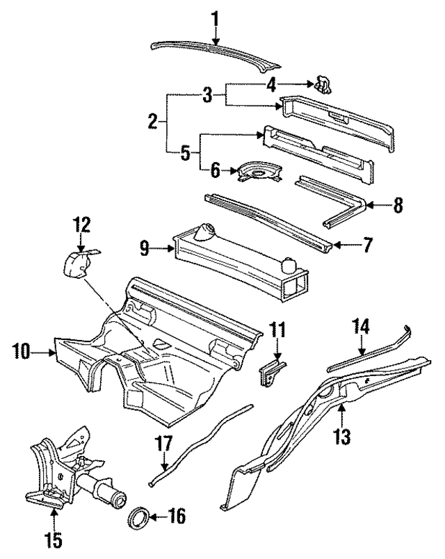 99350351102GRV - Body: Panel Above Lid for Porsche Image