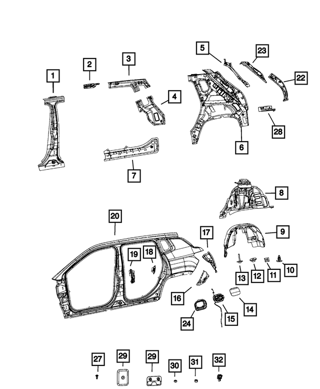 68248566AA - : Fuel Filler Door Reinforcement for Mopar Image