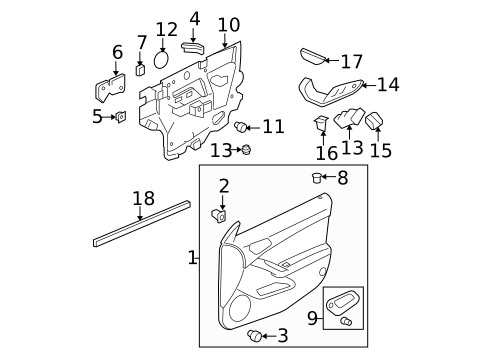Interior Trim - Front Door for 2009 Pontiac G6 #0