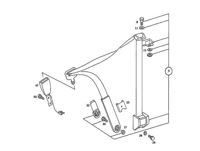 1268607485 - Front Seats: Seat Belt for Mercedes-Benz: 380SEC Image