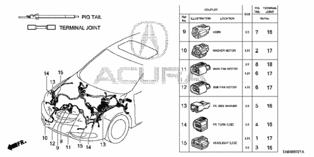 Electrical Connectors (FR.) (2) for 2017 Acura ILX #0