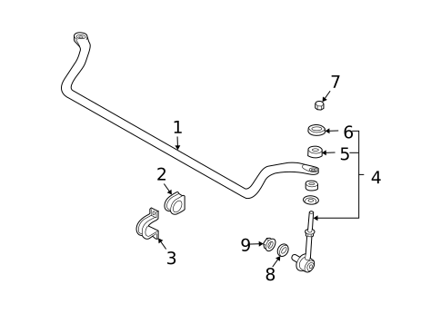 Stabilizer Bar & Components for 2004 Kia Sorento #1