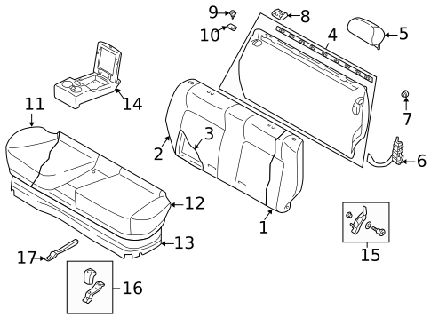 Rear Seat Components for 2004 Subaru Baja #0