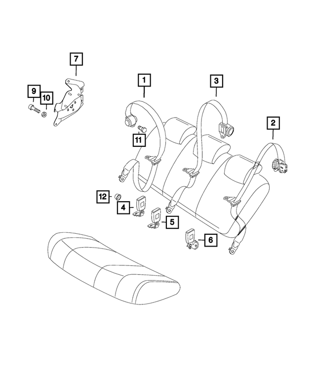 68266756AA - Restraints: Seat Belt Bracket for Mopar Image