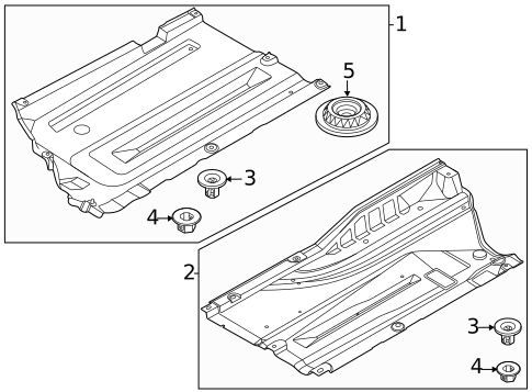thumbnail image 2 of Genuine Hyundai Rear Under Engine Cover Splash Shield – 2018-2019 Sonata (Non-Sport Bumper) – 29130-C2500 2 of 4