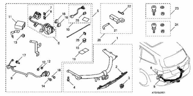 Trailer Hitch (1) for 2016 Honda Pilot #0