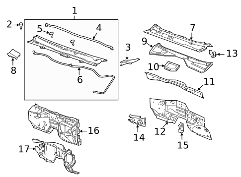 Cowl for 2019 Chevrolet Silverado 1500 LD #2
