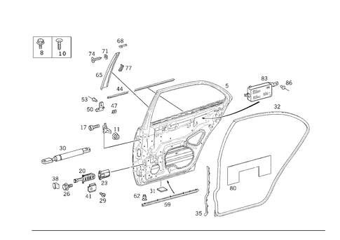 Rear Doors for 1998 Mercedes-Benz E430 #1