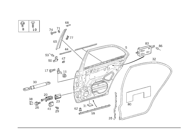 2107301605 - : Door, Body-In-White for Mercedes-Benz Image