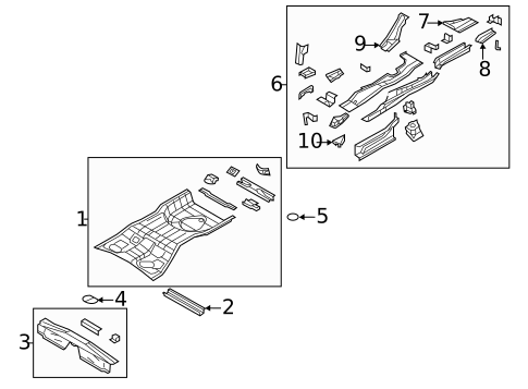 Rear Floor & Rails for 2010 Chrysler Sebring #1