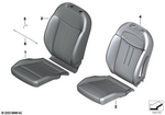 52105A76BD3 - Seats: Seat Cover Cloth/Imitat. Leather for Mini: Cooper C, Cooper S, Countryman S ALL4, Countryman SE ALL4 Image image