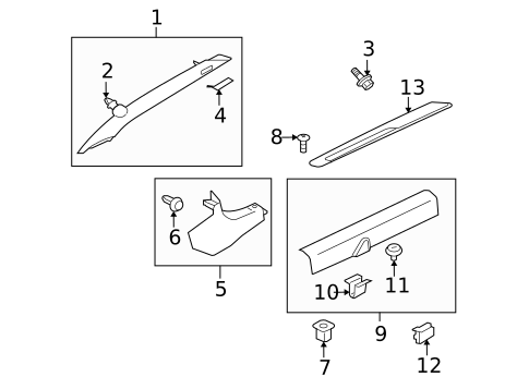 Interior Trim - Pillars for 2010 Mitsubishi Eclipse #0