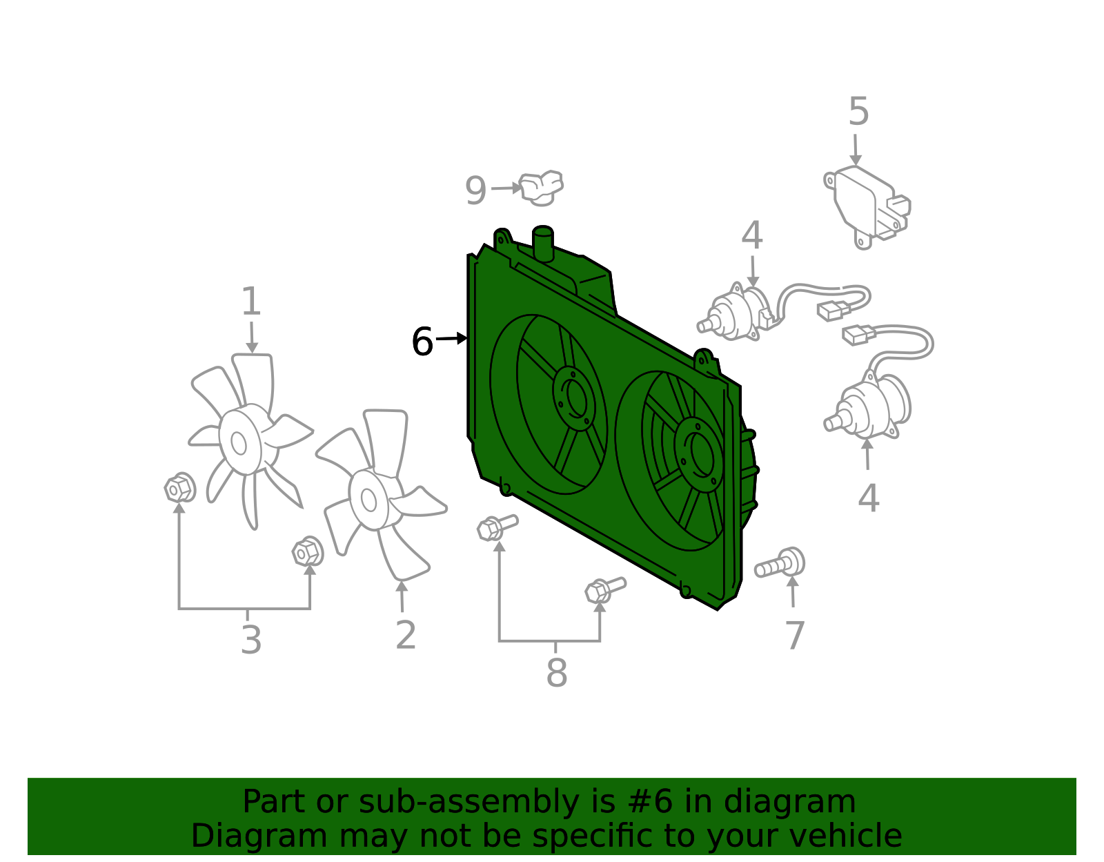 2006-2008 Lexus RX400h Engine Cooling Fan Shroud 16711-20171 | OEM ...