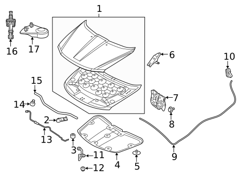 Hood & Components for 2017 Dodge Journey #0