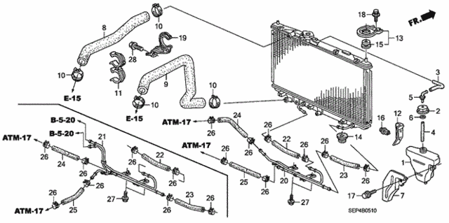 Radiator Hose - Reserve Tank for 2004 Acura TL #0
