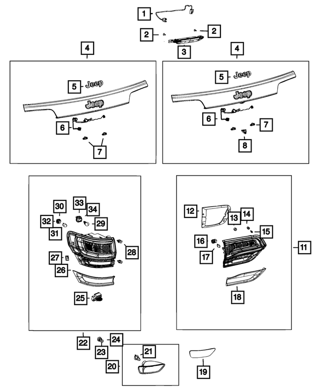 68381393AA - : Tail Lamp Bezel Kit, Left for Mopar Image