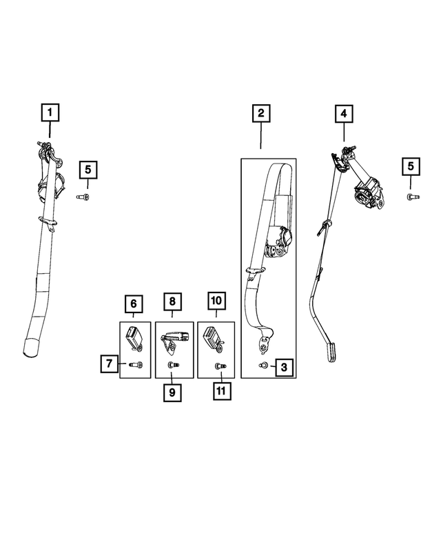 6MH88DX9AA - Restraints: 2nd Row Outer Seat Belt for Mopar Image
