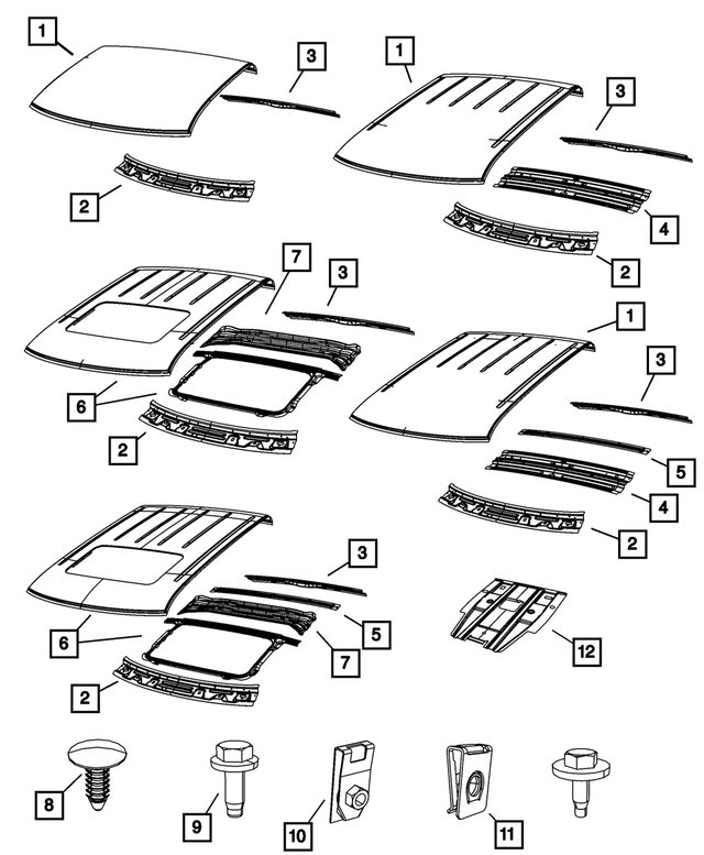 68072149AD - Body Sheet Metal Except Doors: Roof Panel for Mopar Image