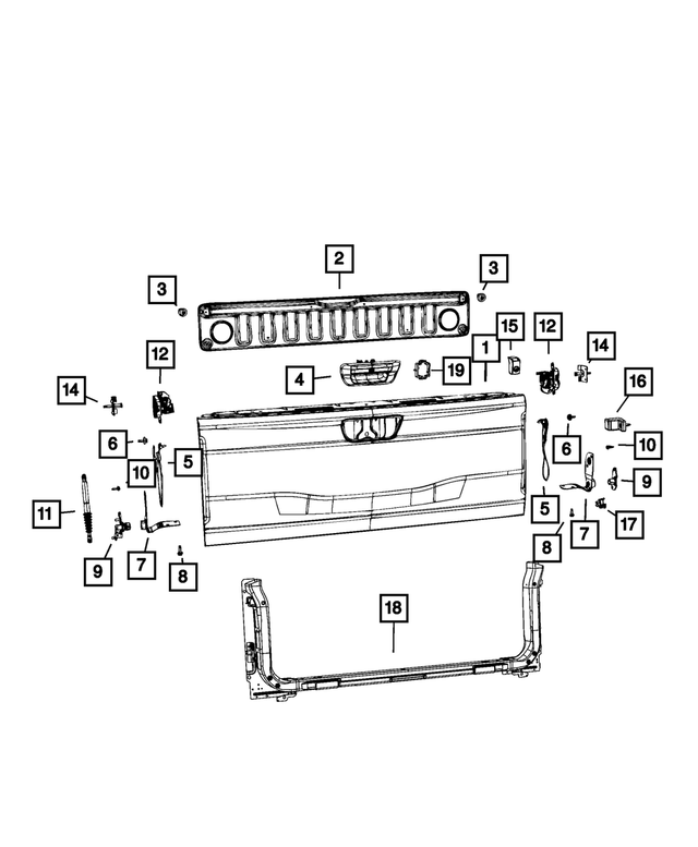 6RN821TWAA - Body Sheet Metal Except Doors: Tailgate Handle for Mopar Image image