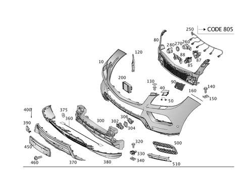 Front Bumper for 2015 Mercedes-Benz ML400 #0